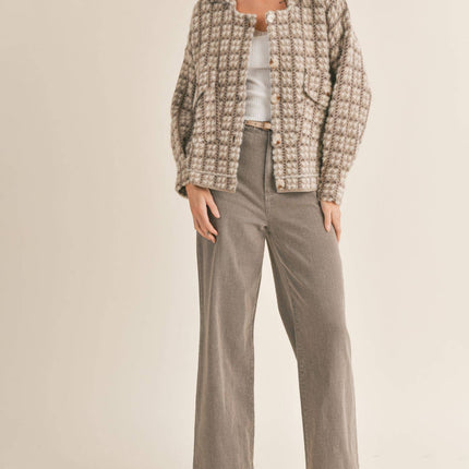 Houndstooth Sweater Jacket- 1 LEFT