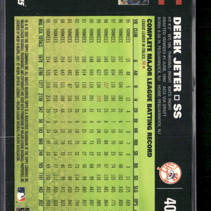 2007 Topps Derek Jeter #40a