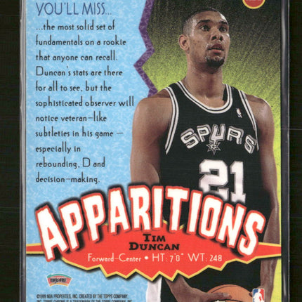 1998-99 Topps Apparitions Tim Duncan #A14