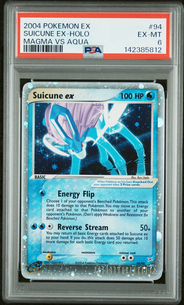 2004 Pokemon Ex Team Magma Vs Team Aqua Suicune Ex-Holo 6 PSA #94