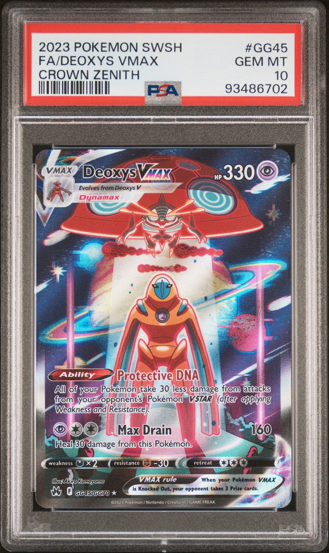 2023 Pokemon Sword And Shield Crown Zenith Fa/Deoxys Vmax 10 PSA #GG45