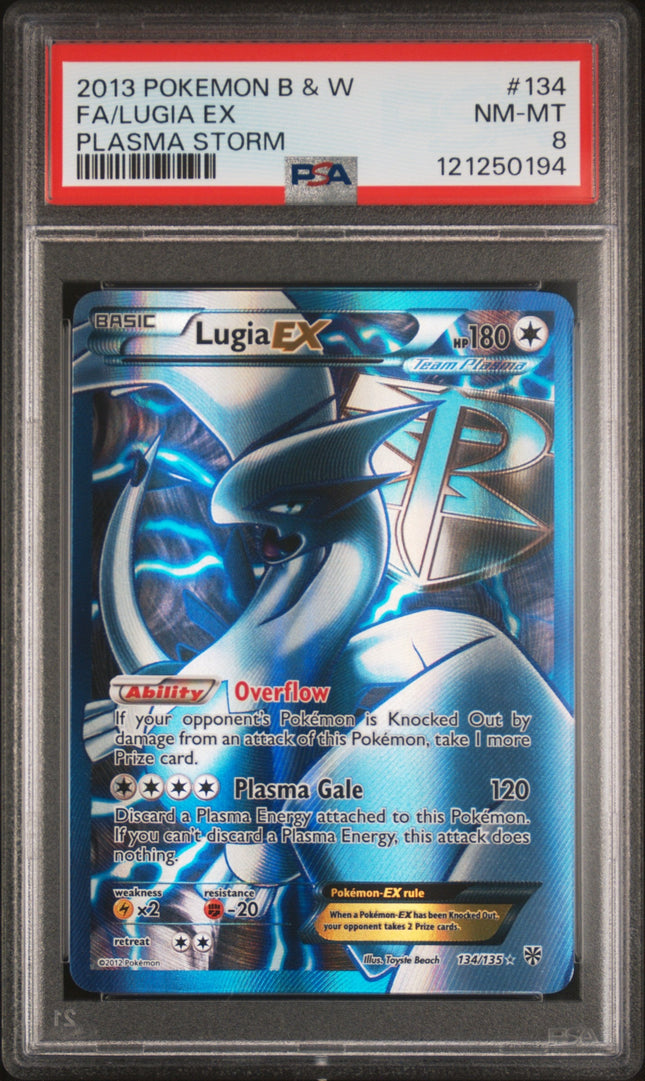 2013 Pokemon Black & White Plasma Storm Fa/Lugia Ex 8 PSA #134