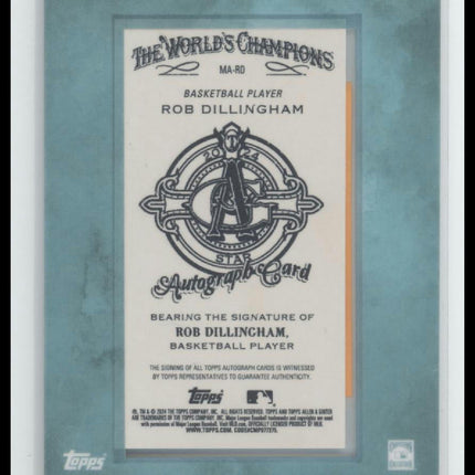 2024 Allen & Ginter Framed Mini Baseball Auto Blue Rob Dillingham #/50 #MA-RD