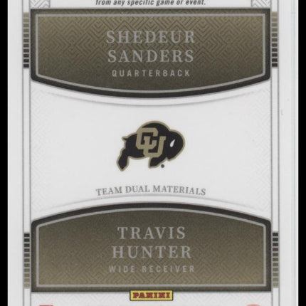 2025 Panini Team Dual Materials #/75 Shedeur Sanders Travis Hunter #TDM-SSTH