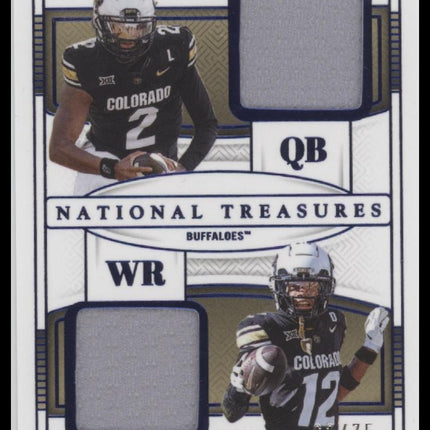 2025 Panini Team Dual Materials #/75 Shedeur Sanders Travis Hunter #TDM-SSTH