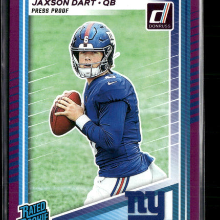 2025 Donruss Press Proofs Purple Jaxson Dart Rookie #400