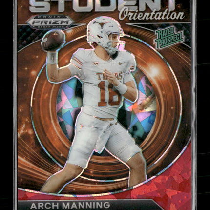 2024 Panini Prizm Draft Picks Student Orientation Red Ice Arch Manning #SO-AM