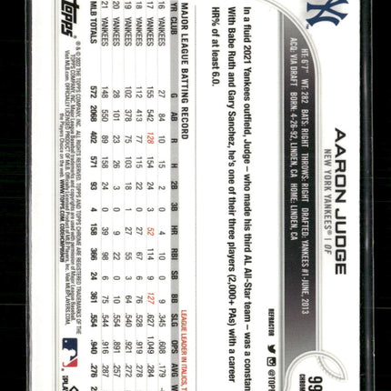 2022 Topps Chrome Refractor Aaron Judge #99