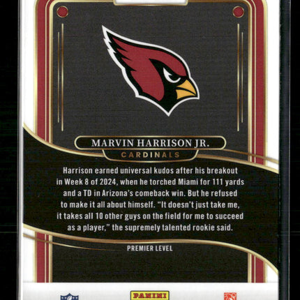 2024 Panini Select Zebra Prizm Marvin Harrison Jr. Rookie #115