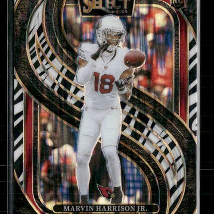 2024 Panini Select Zebra Prizm Marvin Harrison Jr. Rookie #115