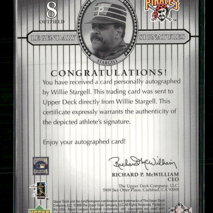 2000 Upper Deck Legends Legendary Signatures Willie Stargell Auto #S-WS
