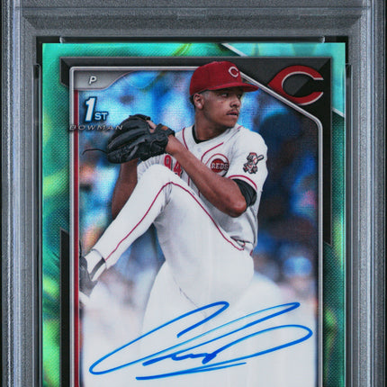 2024 Bowman Chrome Prospect Auto-Aqua Lava Chase Burns 9 PSA #CPACB