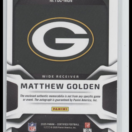 2025 Panini Freshman Fabric Mirror Signatures Blue Matthew Golden #/50 #FBC-MGN