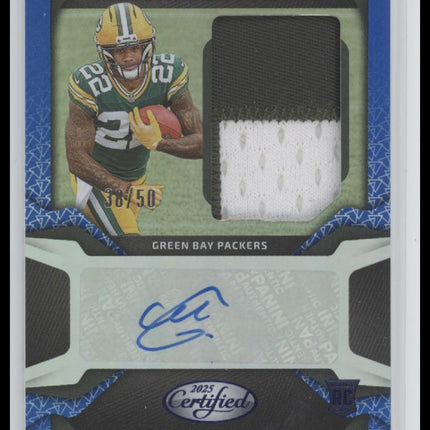 2025 Panini Freshman Fabric Mirror Signatures Blue Matthew Golden #/50 #FBC-MGN
