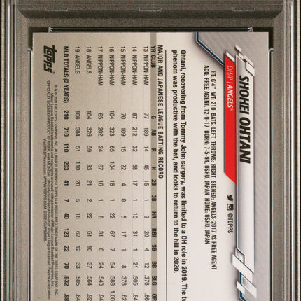 2020 Topps Chrome Pink Refractor Shohei Ohtani 9 PSA #21