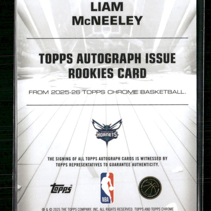 2025-26 Topps Chrome Auto Rookies #/99 Liam McNeeley #TAUR2-LMC