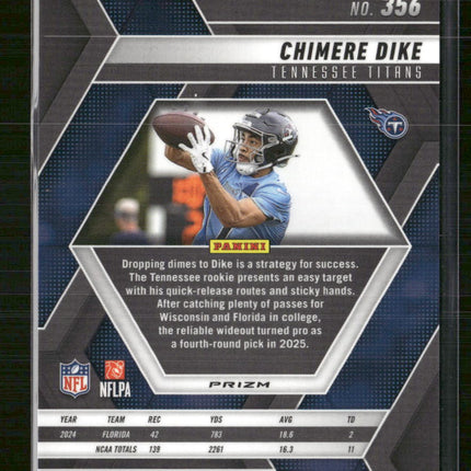 2025 Panini Mosaic Rookie Autographs Mosaic Chimere Dike Rookie Auto #356