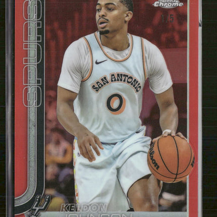2025-26 Topps Chrome Red Refractor Keldon Johnson #/5 #220