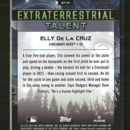 2024 Topps Chrome Cosmic Extraterrestrial Talent Elly De La Cruz #ET-2