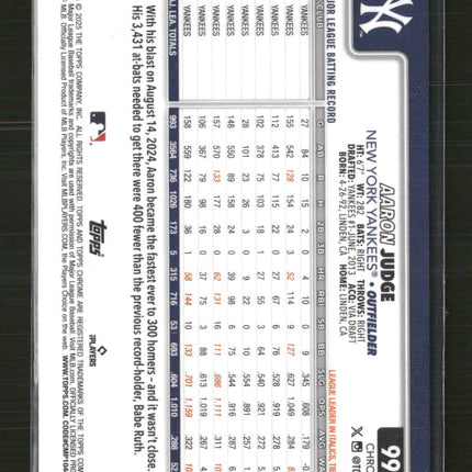 2025 Topps Chrome Aaron Judge #99