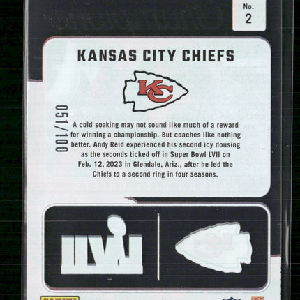 2023 Clearly Donruss Champions Red Andy Reid #/100 #2