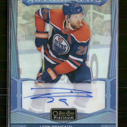 2024-25 O-Pee-Chee Platinum Blue Rainbow Autographs Leon Draisaitl Auto #BA-LD