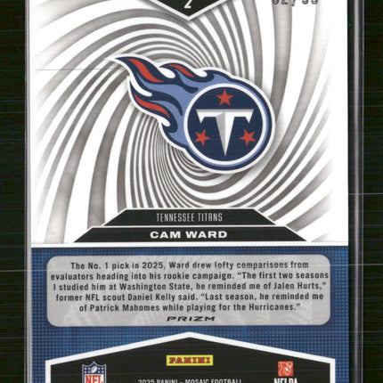 2025 Panini Mosaic Storm Mosaic Blue Cam Ward #/99 #2