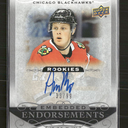 2019-20 Upper Deck Clear Cut Embedded Endorsements Adam Boqvist #/99 Auto #EE-AB