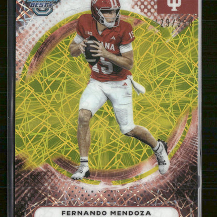 2025 Bowman University Best Yellow Lazer Fernando Mendoza #/250 #16