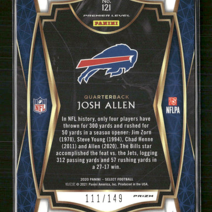 2020 Panini Select Blue Prizm Josh Allen #/149 #121