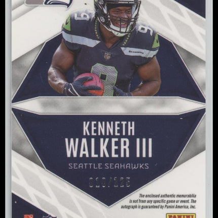 2022 Panini Rookie Auto Dual Jersey Orange Kenneth Walker III #/125 Auto #RAD-KW