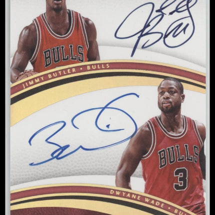 2016-17 Panini Immaculate Dual Auto Dwyane Wade/Jimmy Butler #/49 Auto #5