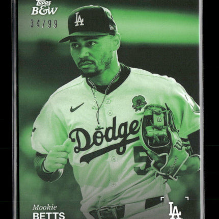 2025 Topps Black & White Green Mookie Betts #/99 #016