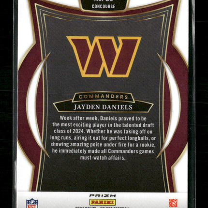2024 Panini Select Red & Yellow Prizm Shock Jayden Daniels Rookie #26
