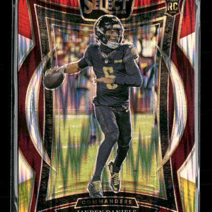 2024 Panini Select Red & Yellow Prizm Shock Jayden Daniels Rookie #26