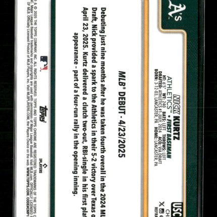 2025 Topps Update Refractor Nick Kurtz #US197