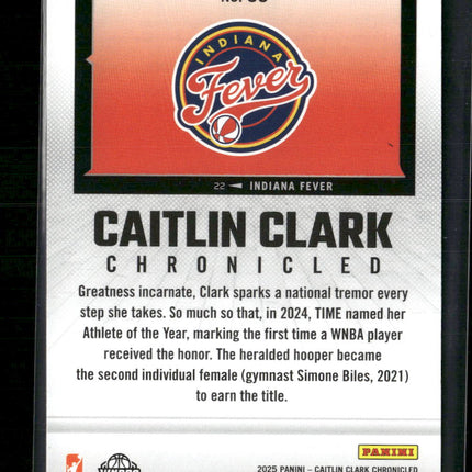 2025 Panini Caitlin Clark Chronicled Red Holo Caitlin Clark #55