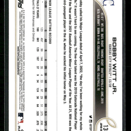 2022 Topps Japan Edition Bobby Witt Jr. Rookie #130
