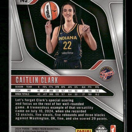 2024 Panini Prizm WNBA Blue Velocity Prizms Caitlin Clark Rookie #145