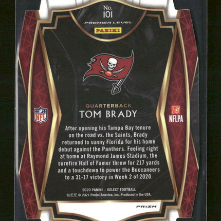 2020 Panini Select Blue Prizm Die Cut Tom Brady #101
