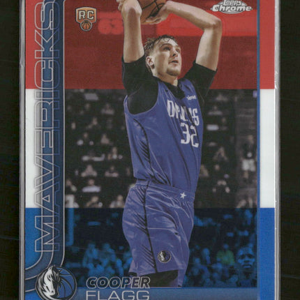 2025-26 Topps Chrome Red White and Blue Refractor Cooper Flagg Rookie #251