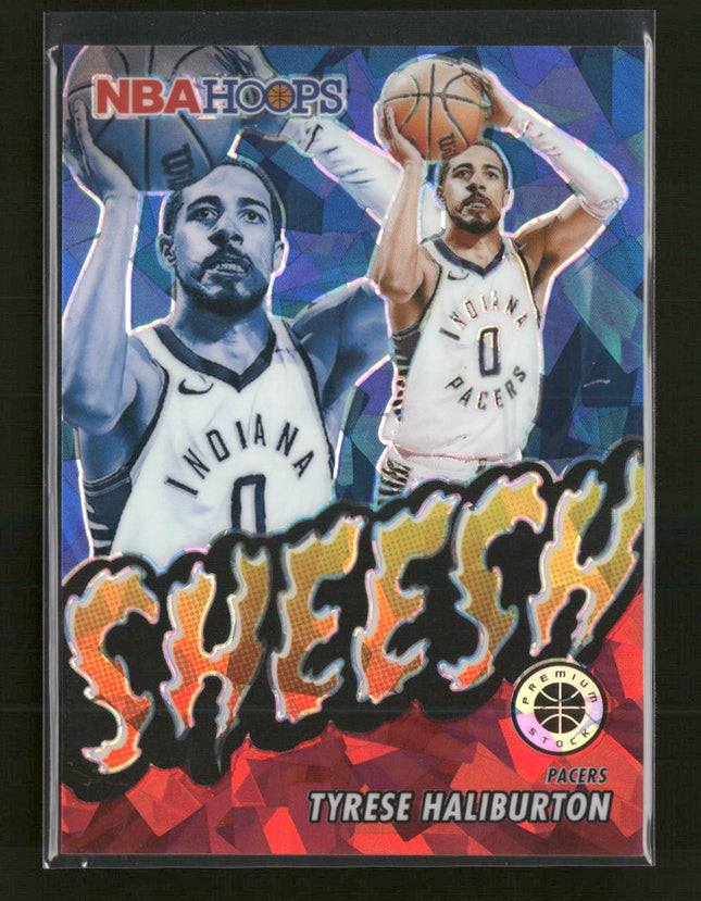 2023-24 Hoops Premium Stock Sheesh Red Ice Tyrese Haliburton #/99 #9