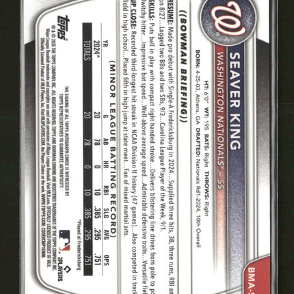 2025 Bowman Chrome Prospect Autographs Mega Mojo Seaver King Auto #BMA-SK