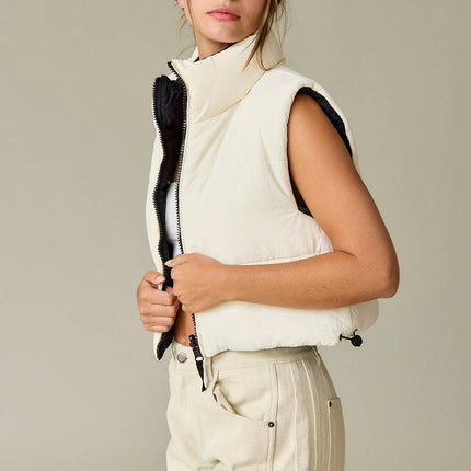 Reversible Cropped Puffer Vest