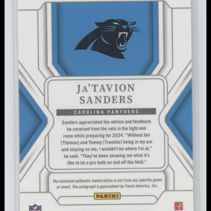 2024 Panini National Treasures Ja'Tavion Sanders Rookie #/99 Auto #182