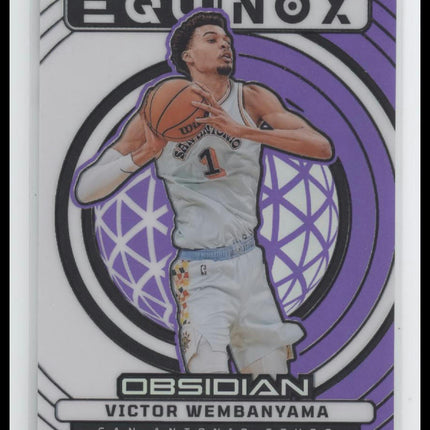 2024-25 Panini Obsidian Equinox Purple Flood Victor Wembanyama #/75 #18