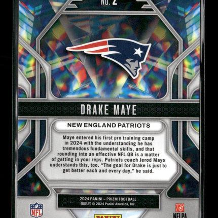 2024 Panini Prizm Prizmatic Wave Green Prizm Drake Maye #2