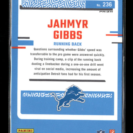 2023 Donruss Optic Blue Hyper Jahmyr Gibbs Rookie #236