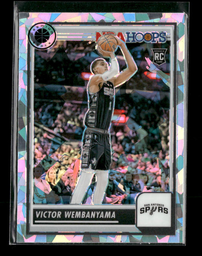 2023-24 Hoops Premium Stock Ice Prizm Victor Wembanyama Rookie #108