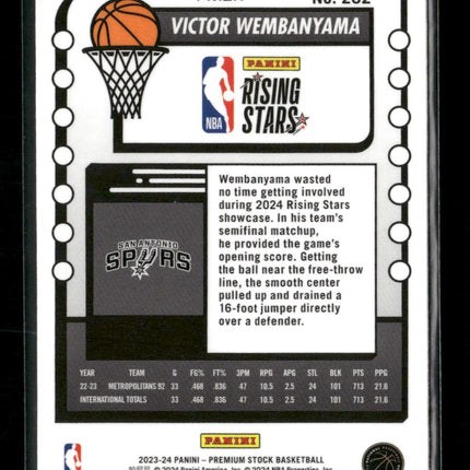 2023-24 Hoops Premium Stock Ice Prizm Victor Wembanyama #282